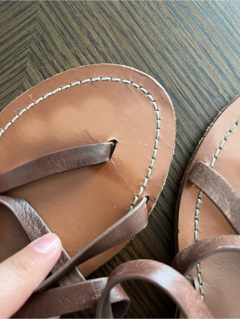 Tory Burch Brown Leather Strappy Flat Sandals size 8